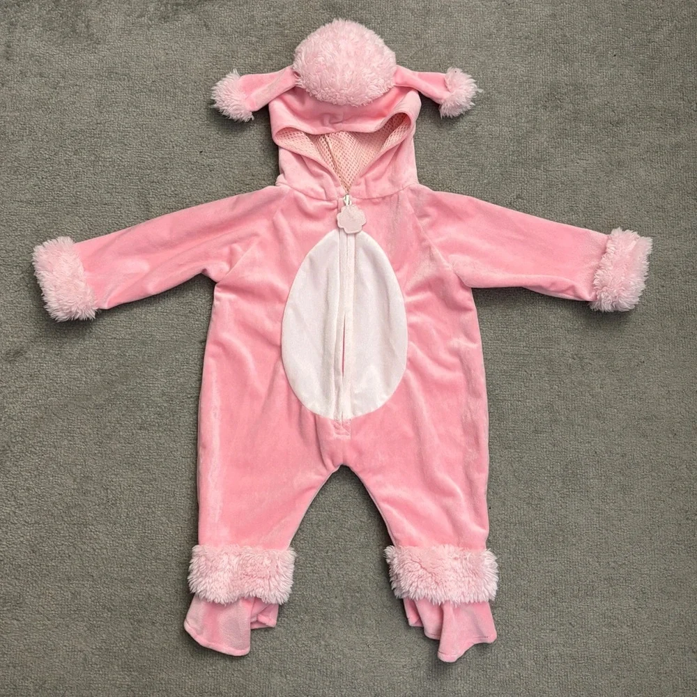 Poodle Jumpsuit Romper Halloween Dress Up Costume Pink Fluffy Poofy Infant Baby